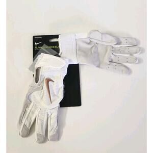 Nike Alpha Huarache Elite Baseball Batting Gloves Men's Size M White Iridescent